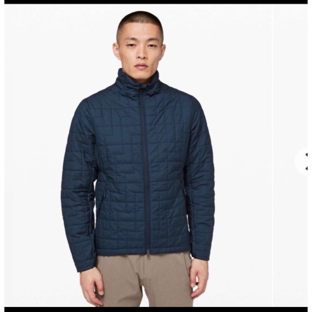 Lululemon Warp Lite Jacket Mens XL Navy Blue Primaloft Quilted FullZip Outerwear